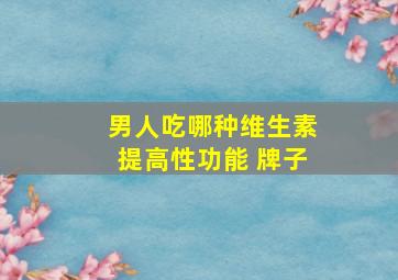 男人吃哪种维生素提高性功能 牌子